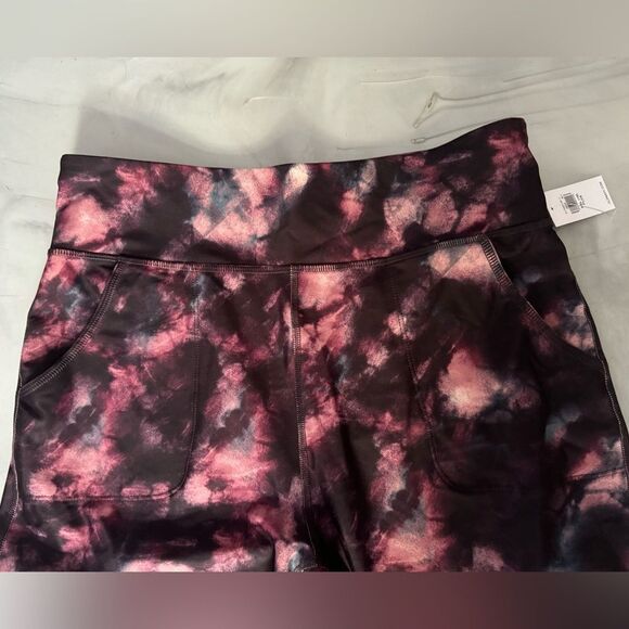 NWT New High-Waisted PowerSoft Pocket Joggers Pink Purple Tie Dye XXL 18 Plus - Picture 3 of 6